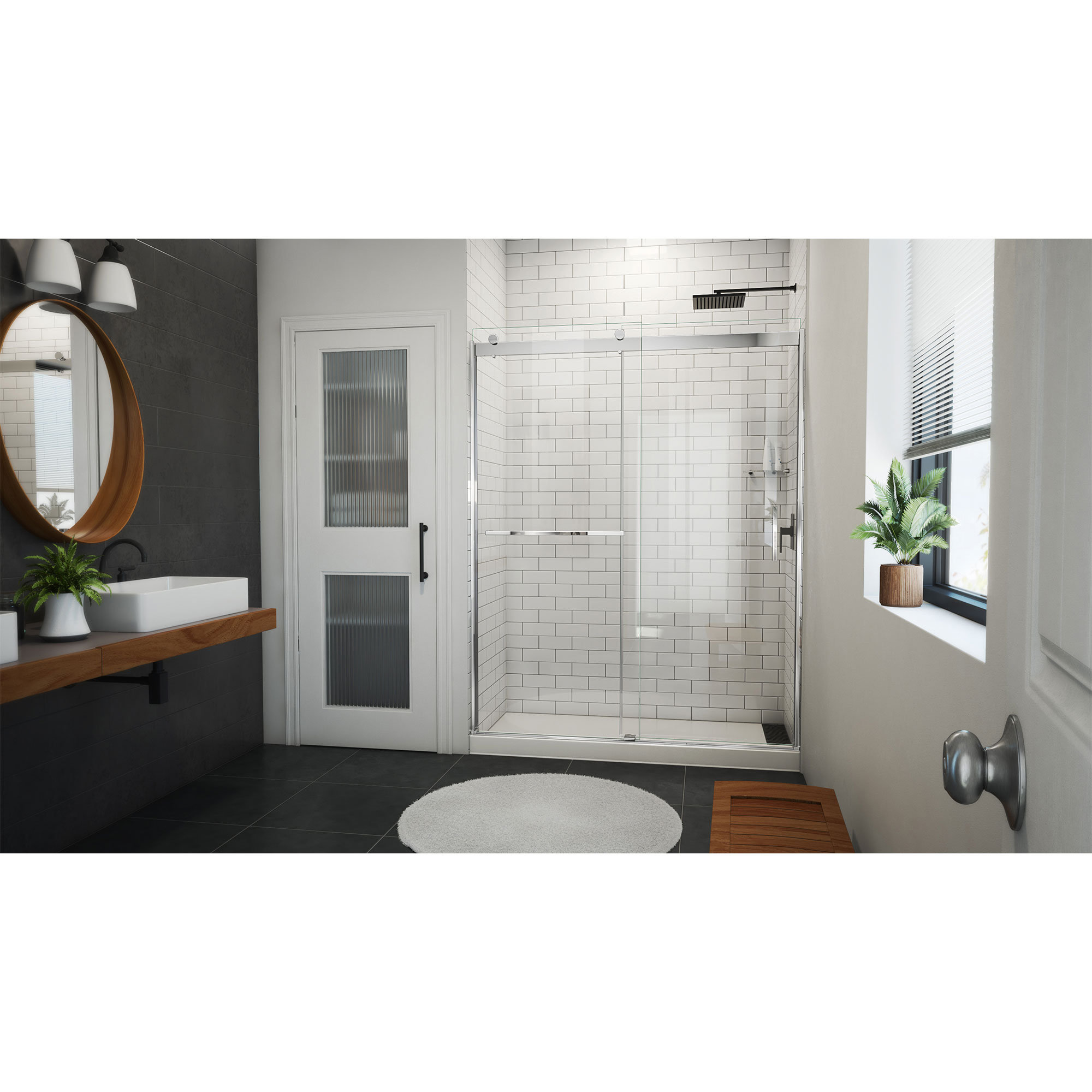DreamLine SapphireV 56cm W x 76cm H Frameless Tub Door with Wayfair