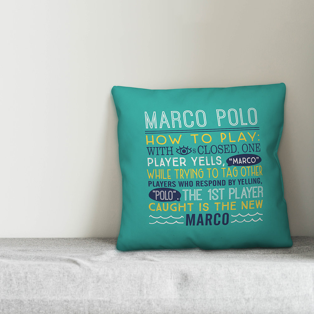 Highland Dunes Loesch Marco Polo Rules Outdoor Square Pillow Cover & Insert Wayfair