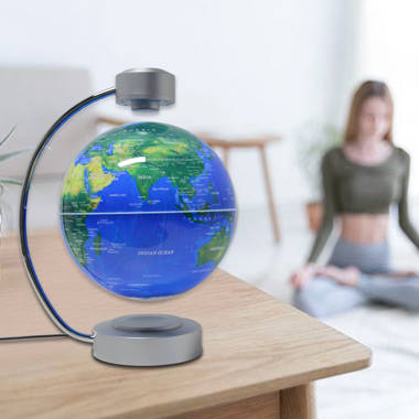 Levitation Floating Globe Rotating Magnetic Suspending World Map Earth w/ Light 