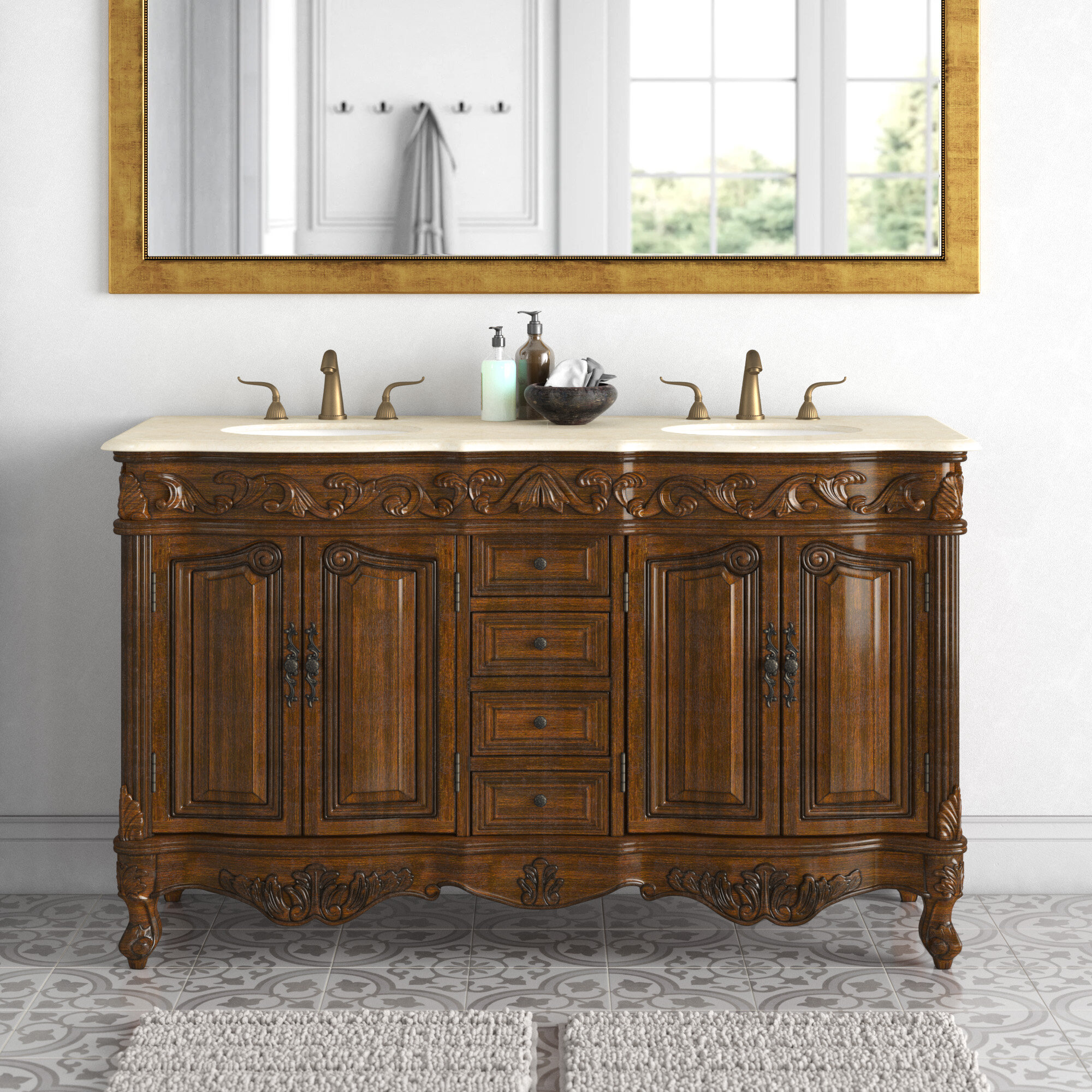 astoria grand pakrat 60'' free-standing double bathroom vanity