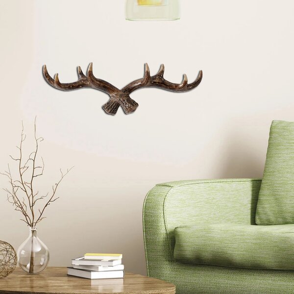 17 Inch Realistic Light Brown Fake Deer Antlers Rack Hanging Wall Decor 