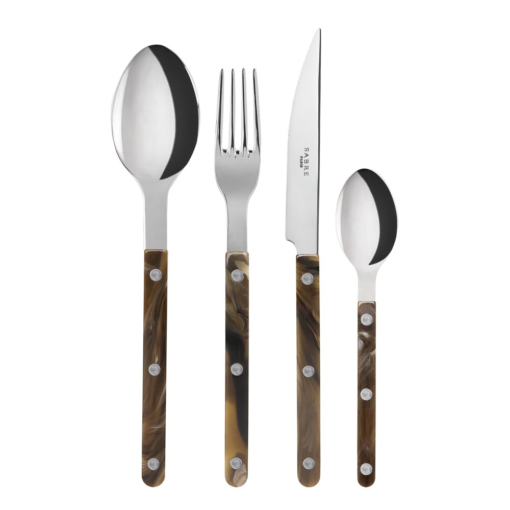 Sabre Paris - 24 Pieces Cutlery Set Bistrot Shiny Solid gray