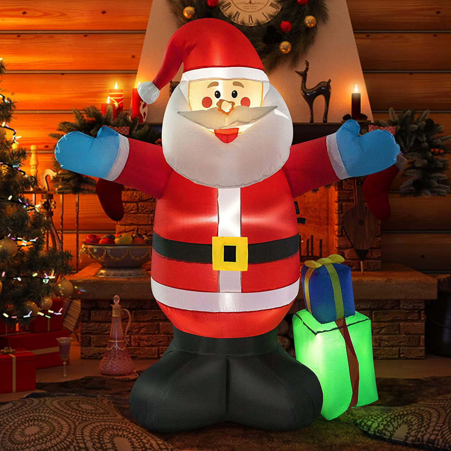 Glimp cultuur blok The Holiday Aisle® Emila Santa with Gift Boxes Christmas Inflatable |  Wayfair