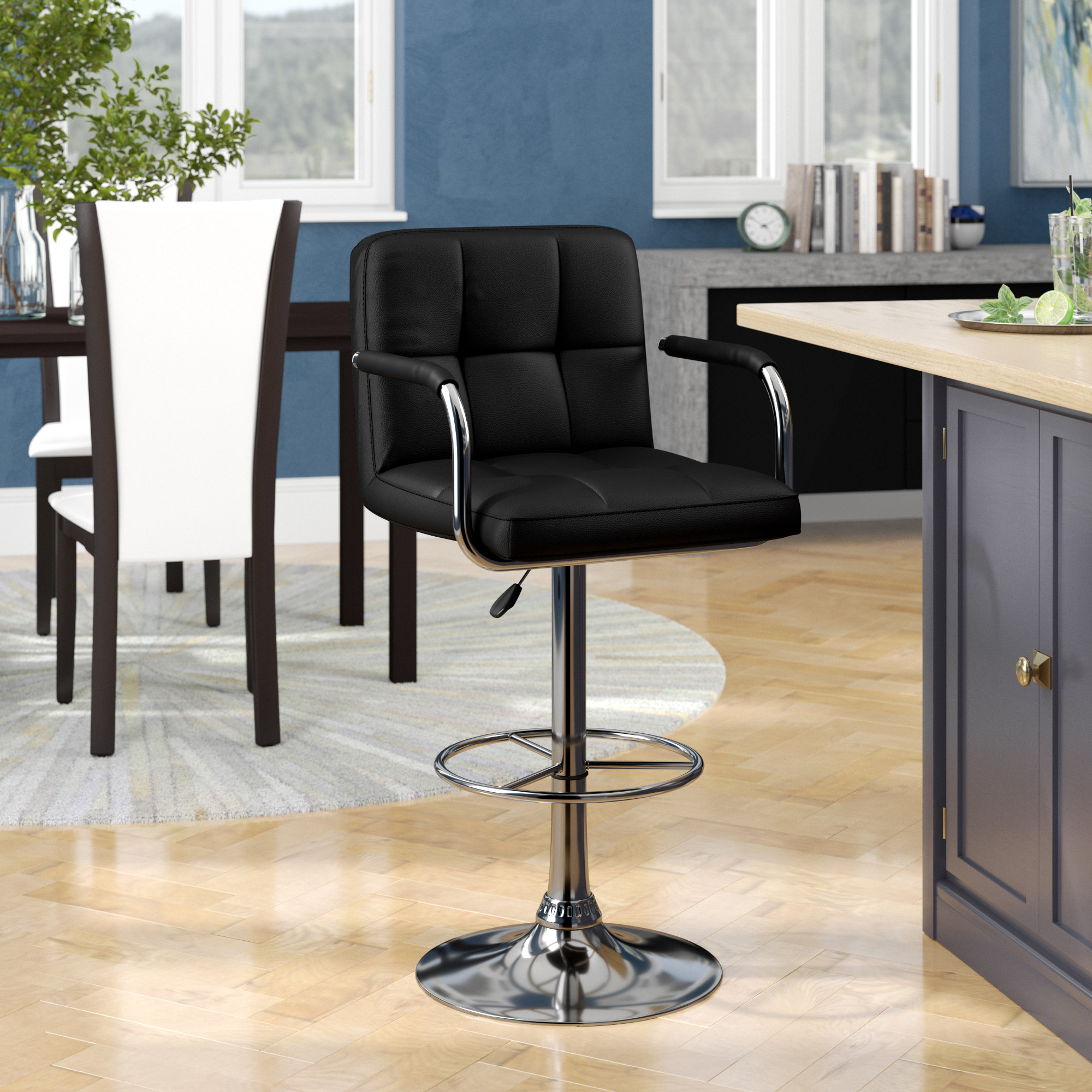 Wade Logan® Aishvi Swivel Adjustable Height Bar Stool & Reviews Wayfair