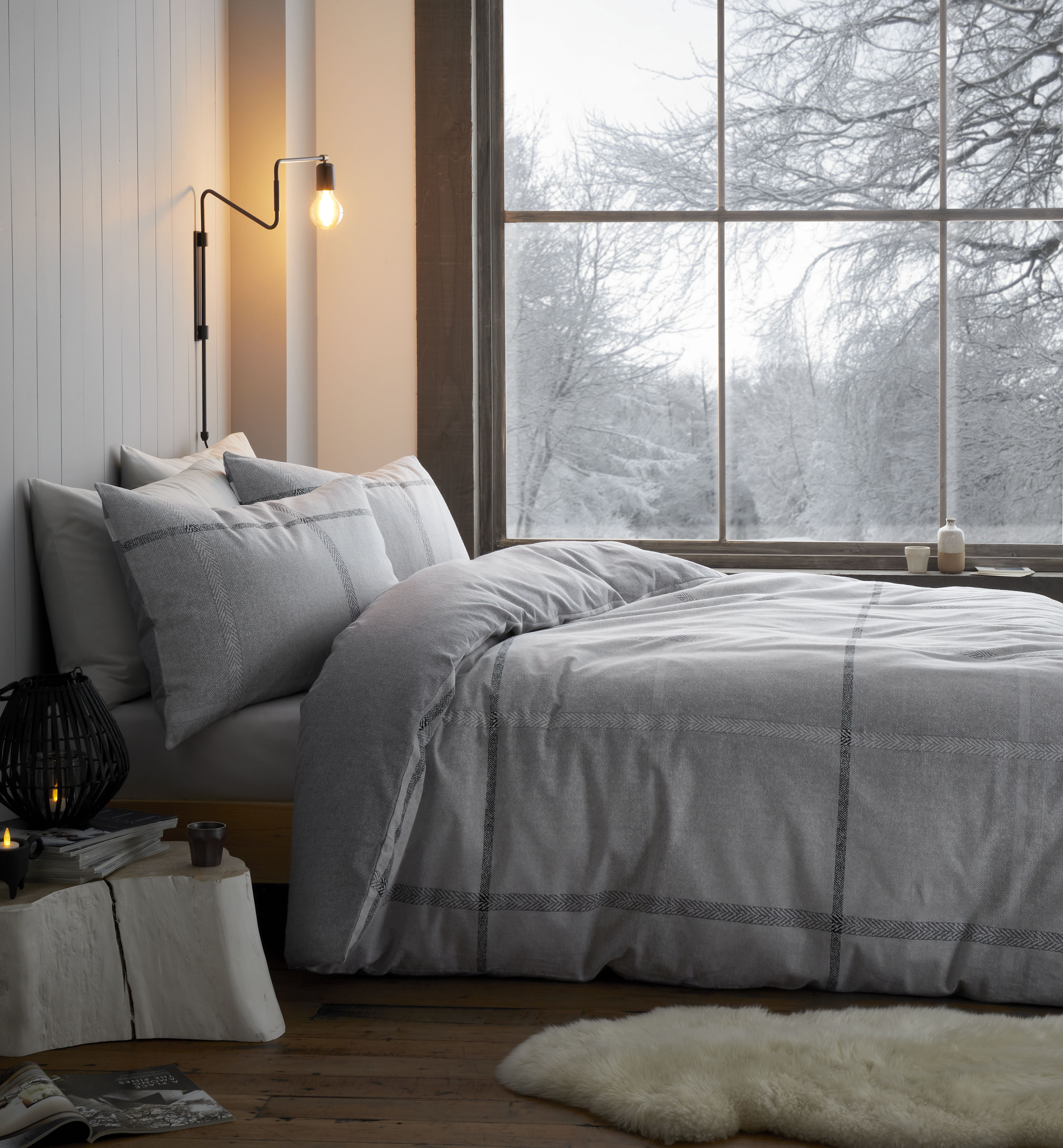 Catherine Lansfield Berwick Tweed Brushed Cotton Duvet Cover Set