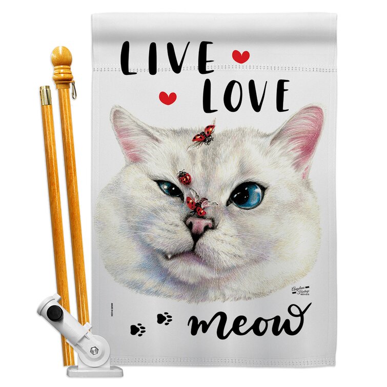 Angeleno Heritage Live Love Meow House Flag Set Cat Animals 28 X40 Inches  Double-Sided Decorative Decoration Yard Banner - Wayfair Canada