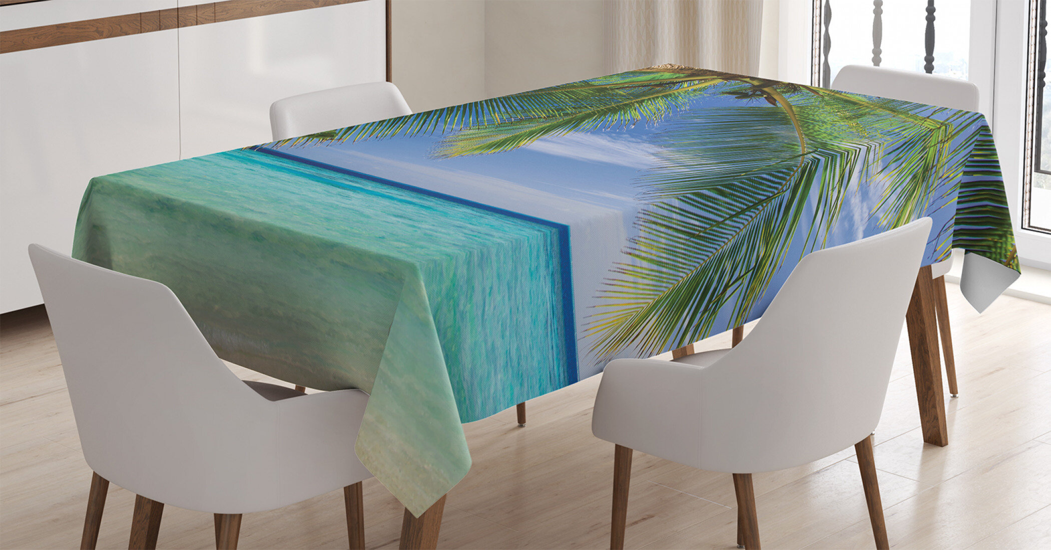 52 X 70 Dining Room Kitchen Rectangular Table Cover Ambesonne Nautical Tablecloth Multicolor Colony Group of Corals in Tropical Ocean Island Leisure Plant Animals Art Print