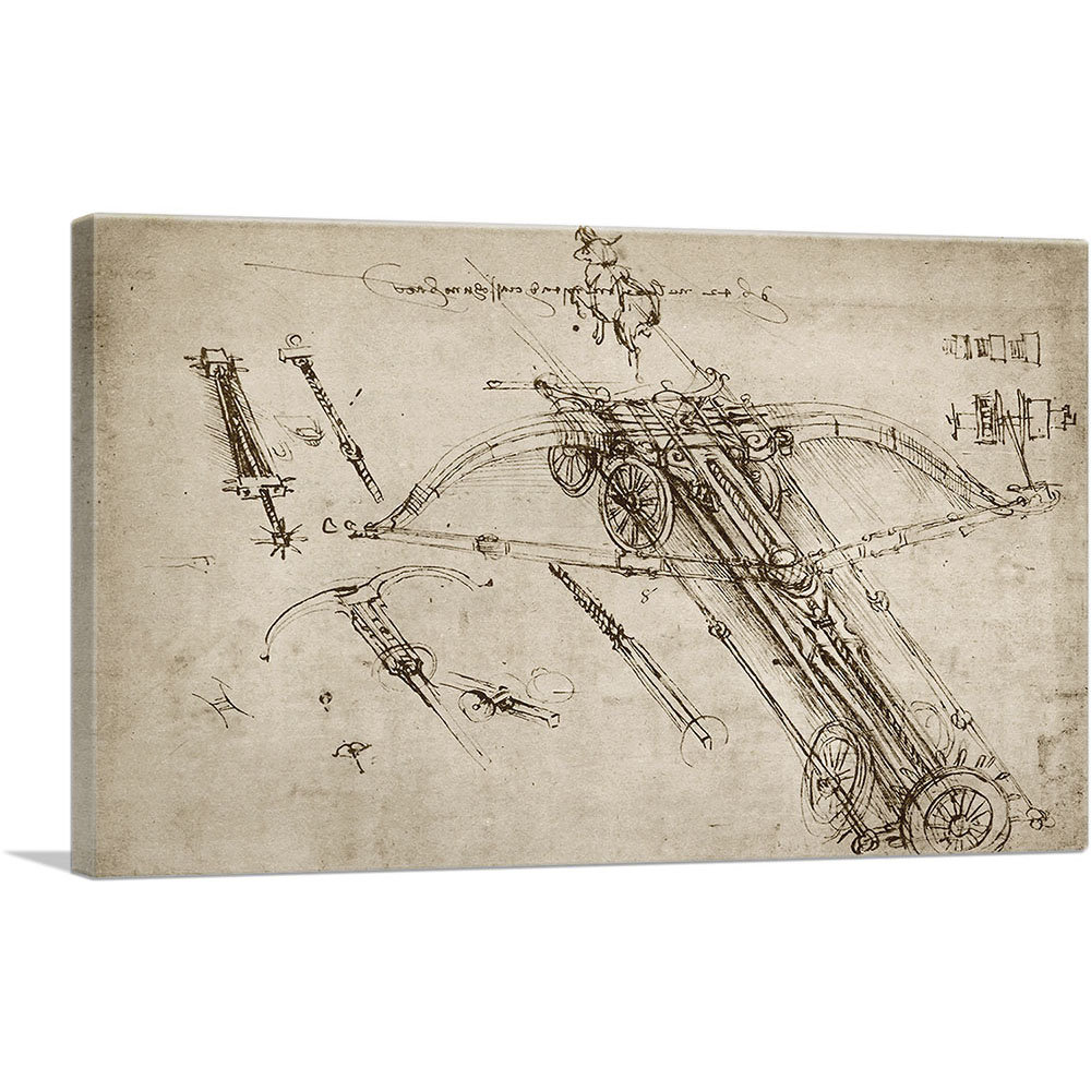 ARTCANVAS Giant Crossbow Design 1485 by Leonardo Da Vinci - Wrapped Canvas  Painting | Wayfair