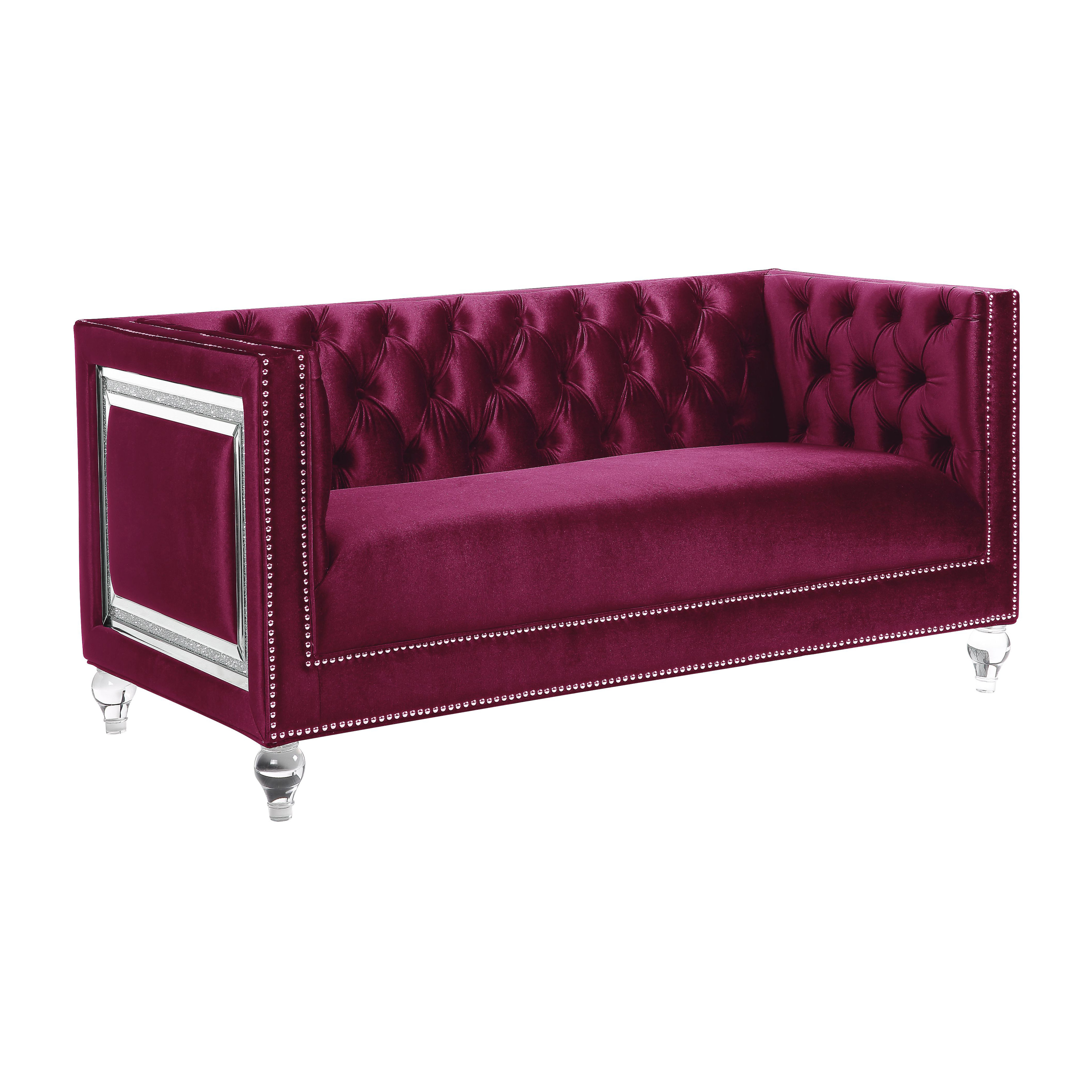 Rosdorf Park Janiris 67.5" Velvet Tuxedo Arm Loveseat Wayfair