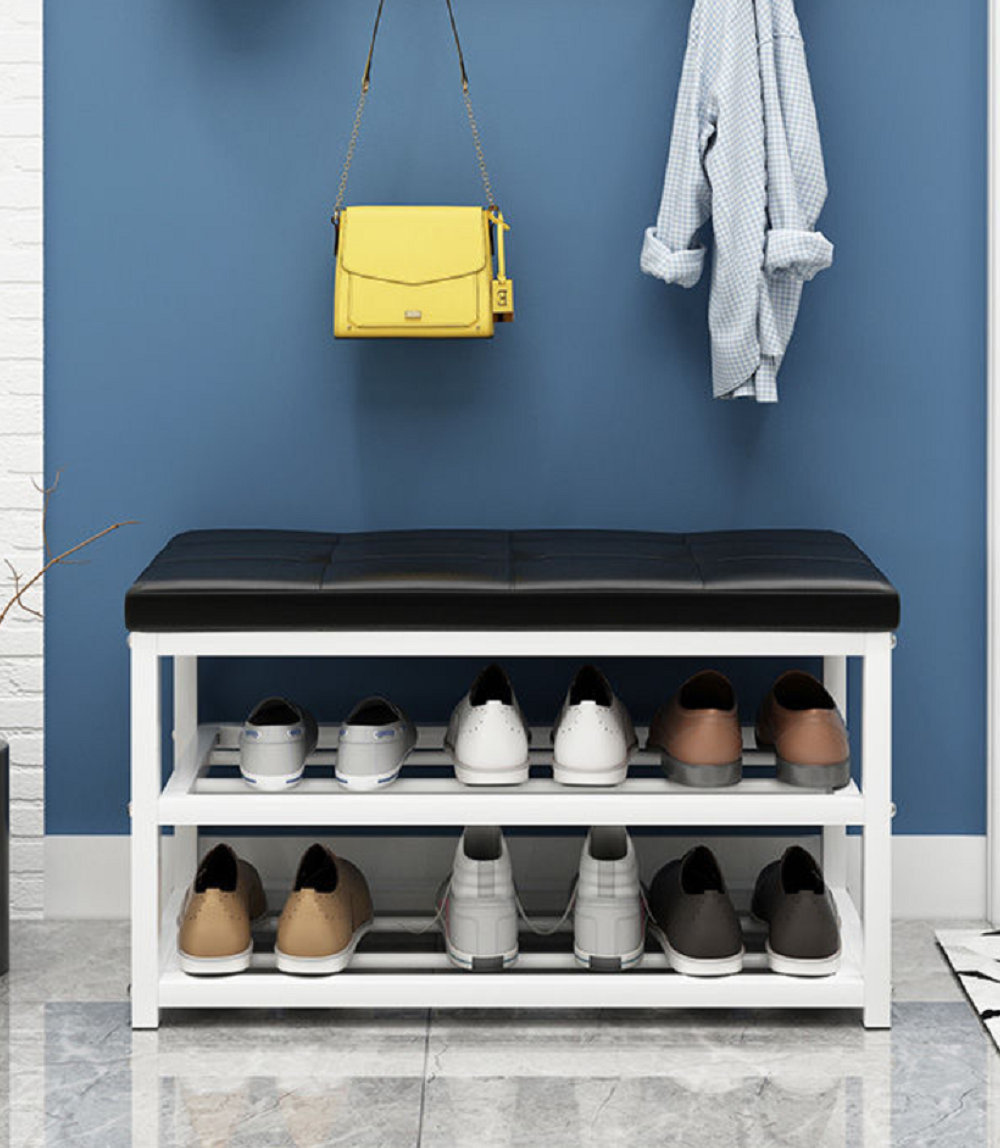 Rebrilliant 8 Pairs White Metal Shoe Rack & Reviews | Wayfair