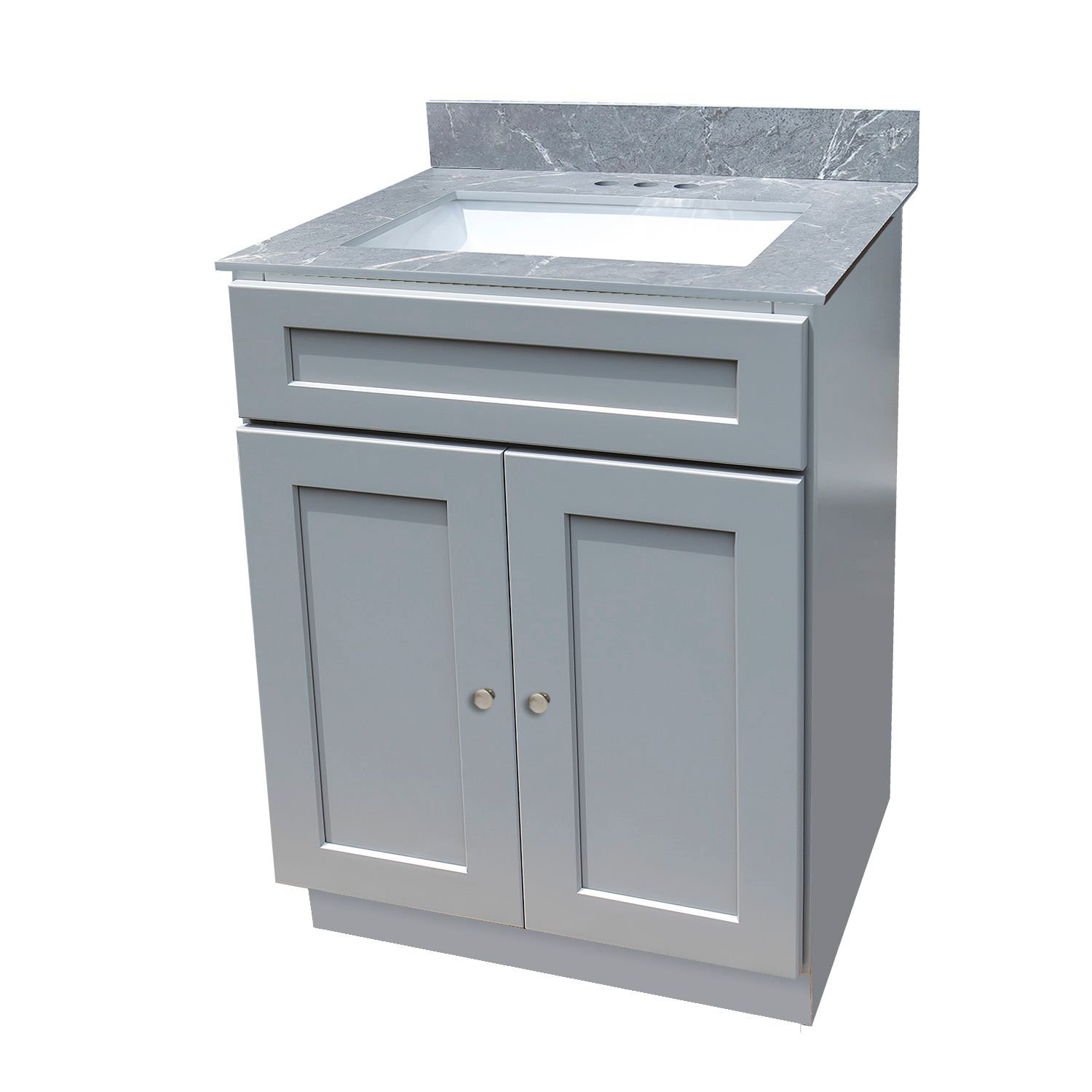Wrought Studio Ansu 24" Gray Shaker Bathroom Vanity with Gray