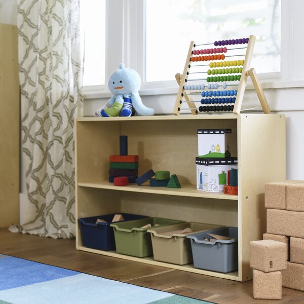 Hardwood Classroom & Home Storage Solution for Kids ECR4Kids Birch Streamline Storage Cabinet 3-Shelf Without Back 36 H