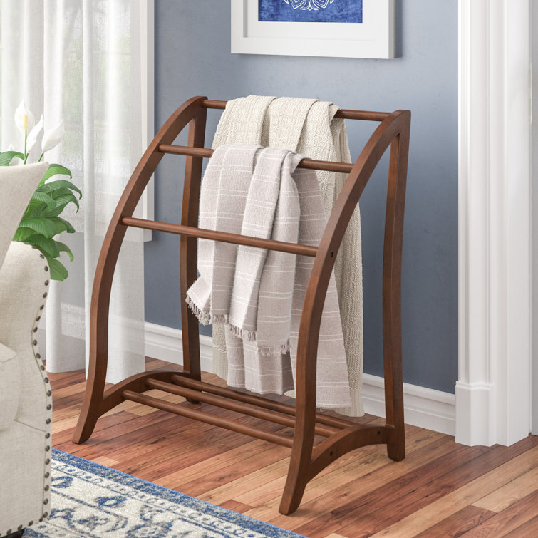 Espinosa 36'' Tall Solid Wood Blanket/Quilt Rack