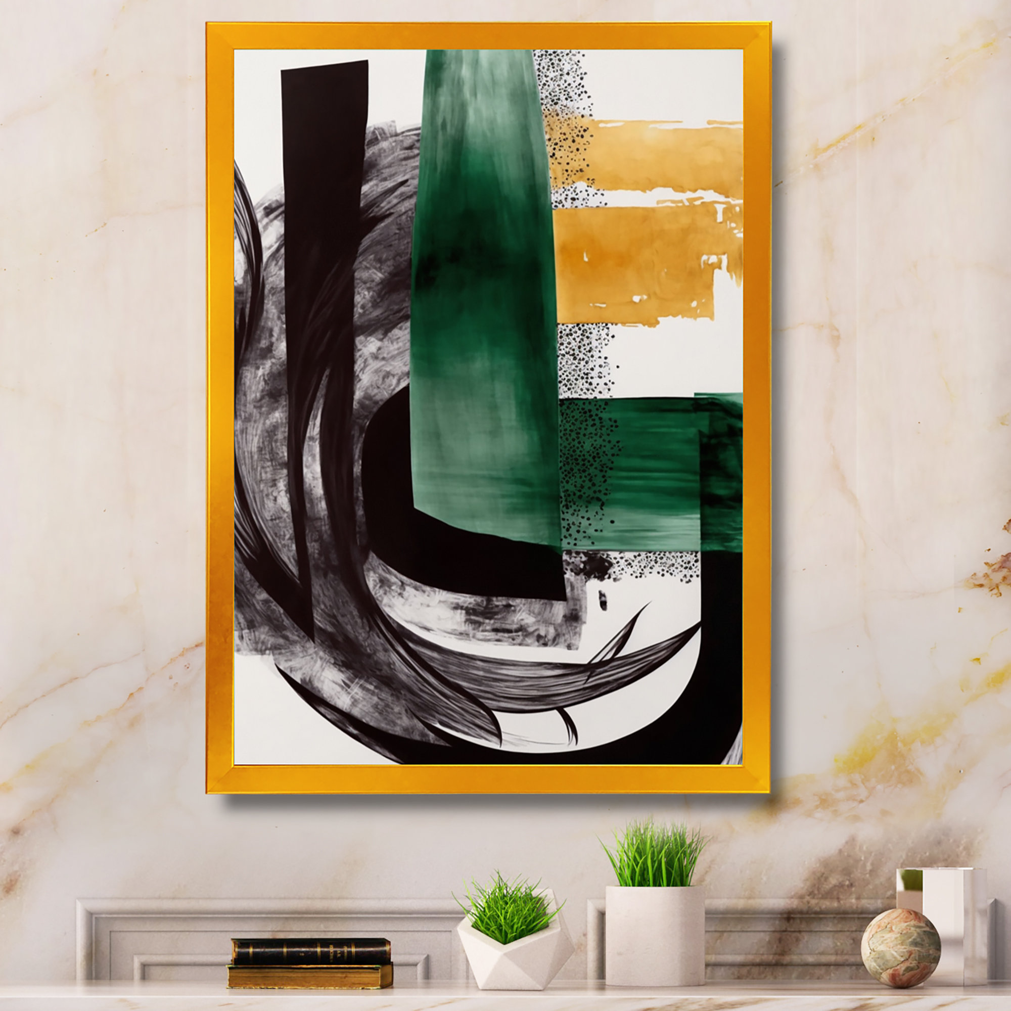 Ivy Bronx Modern Green Art Deco VI Painting on Canvas Wayfair