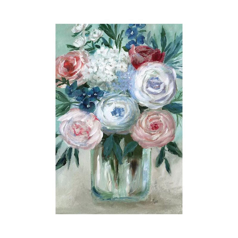 Chalk Pastel Bouquet by Nan - Wrapped Canvas Painting