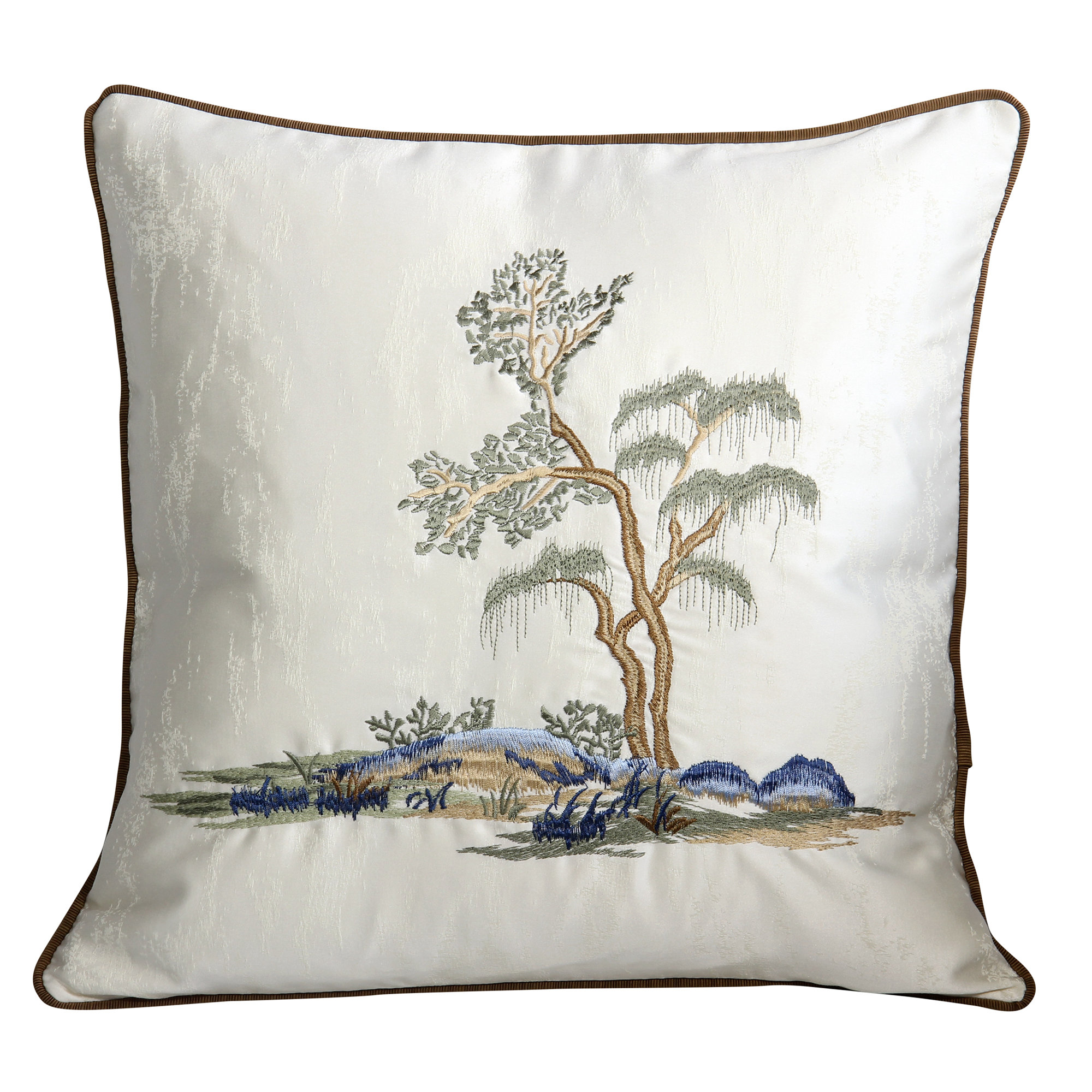 World Menagerie Tashia Embroidered Silk Pillow Cover & Reviews Wayfair