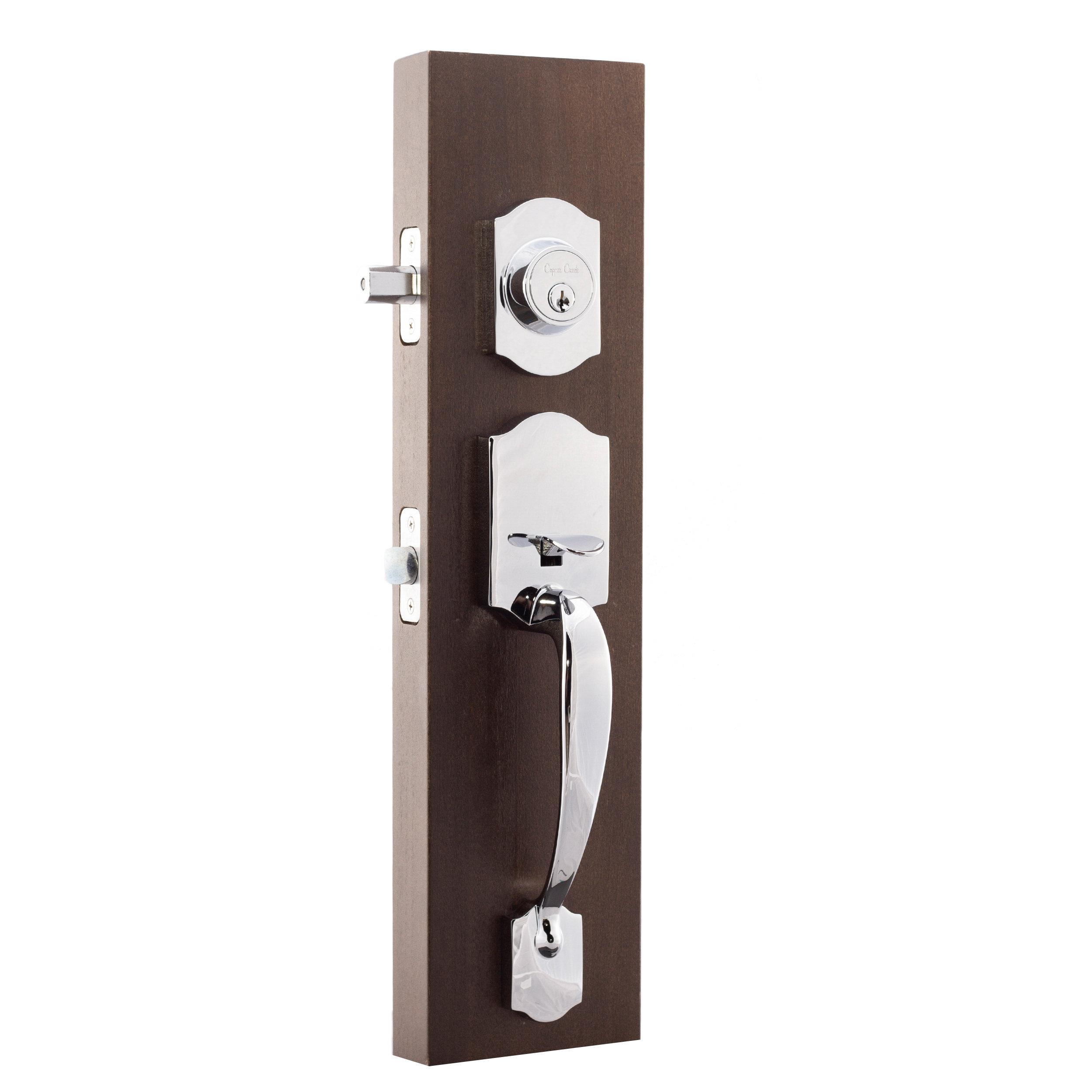 Copper Creek Handleset with Single Cylinder Deadbolt and Copper Creek