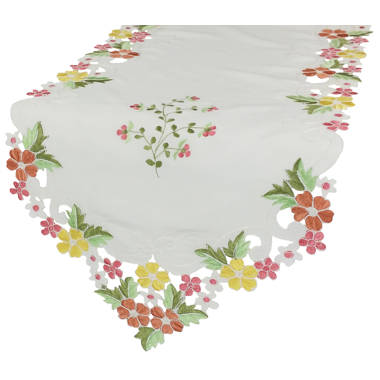 August Grove® Magdalena Oval Floral Polyester Table Runner & Reviews ...