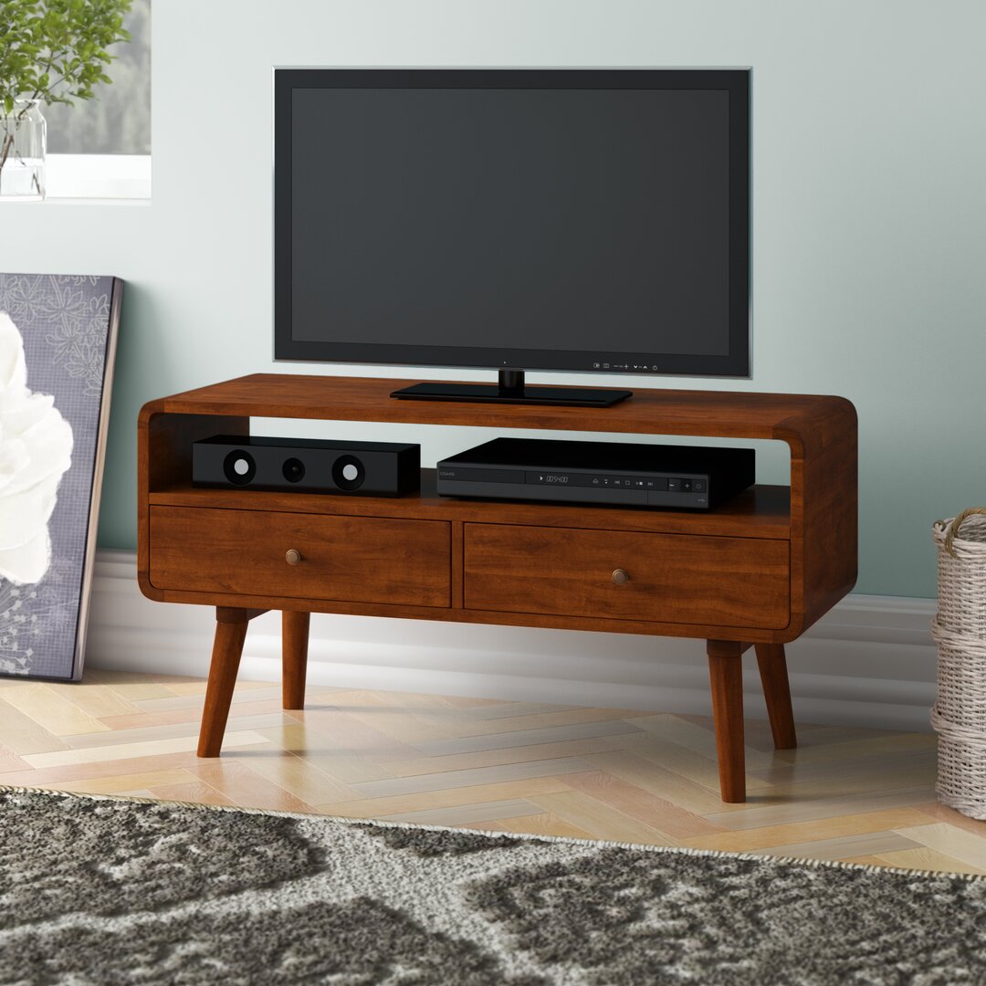Solid Wood TV Stand brown,white