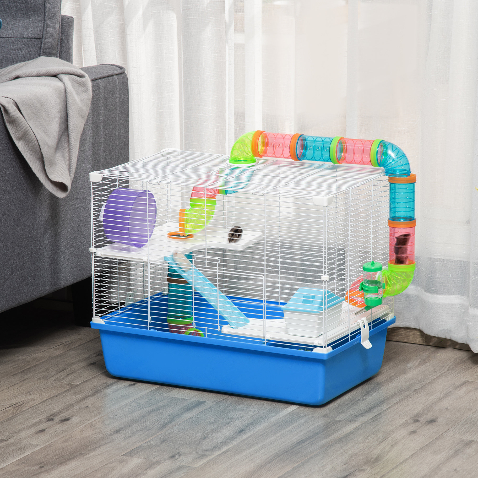 Pawhut Weather Resistant Hamster/Gerbil Cage with Ramp Wayfair.co.uk