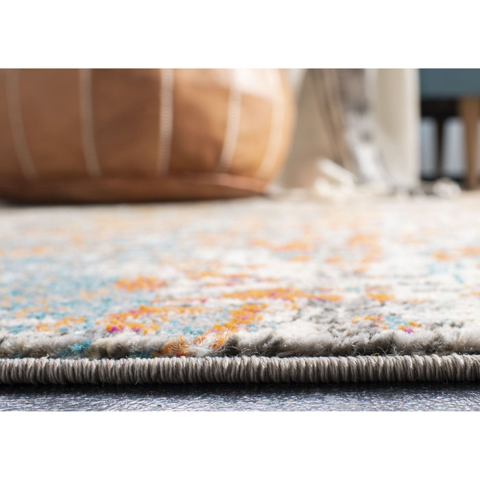 Langley Street Felty Performance Gray/Pink Rug & Reviews | Wayfair