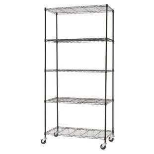 Details about   5-Tier Layer Shelf Adjustable Wire Metal Shelving Rack With Wheels Heavy Duty 