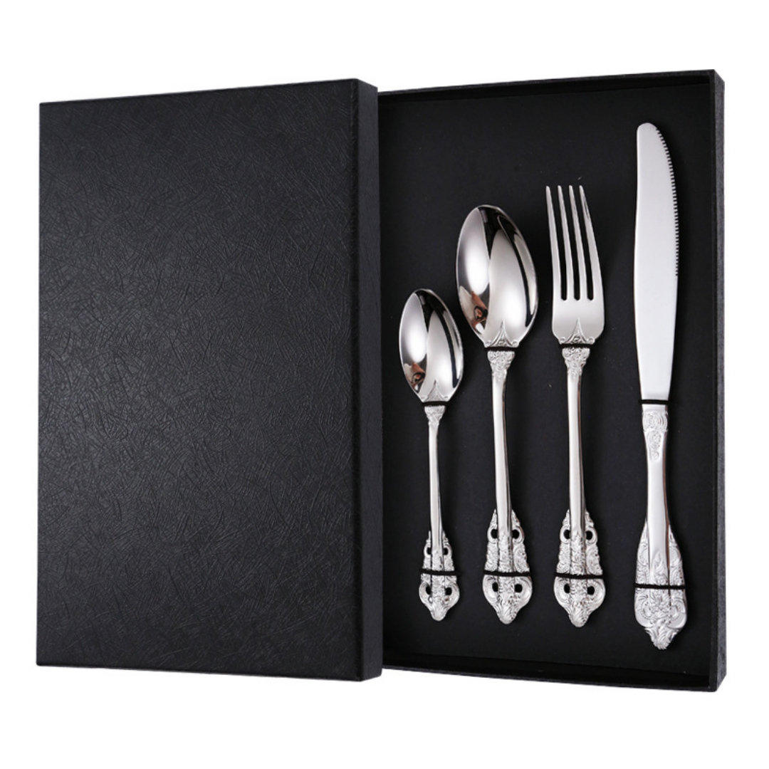 House of Hampton® Stainless Steel 4 Piece Set Knife Vintage Court Fork Spoon Western European