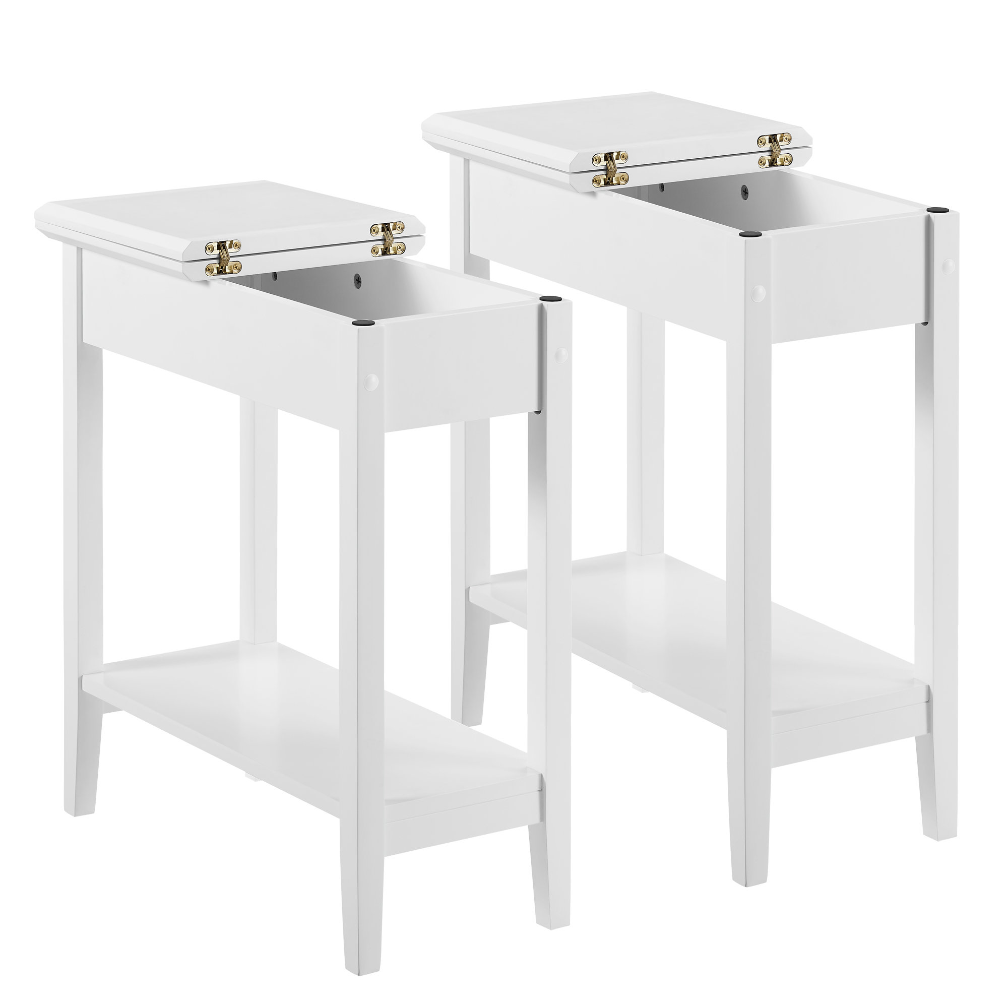 Winston Porter Jonica Narrow End Table with Storage, Flip Top Narrow