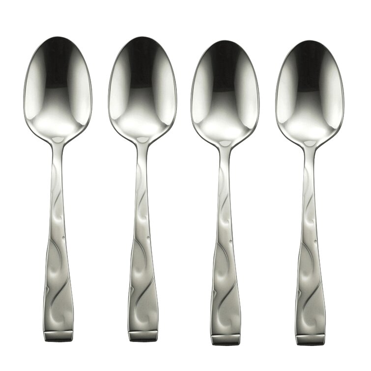 Oneida stainless flatware Camille lot of 4 teaspoons NM polished 