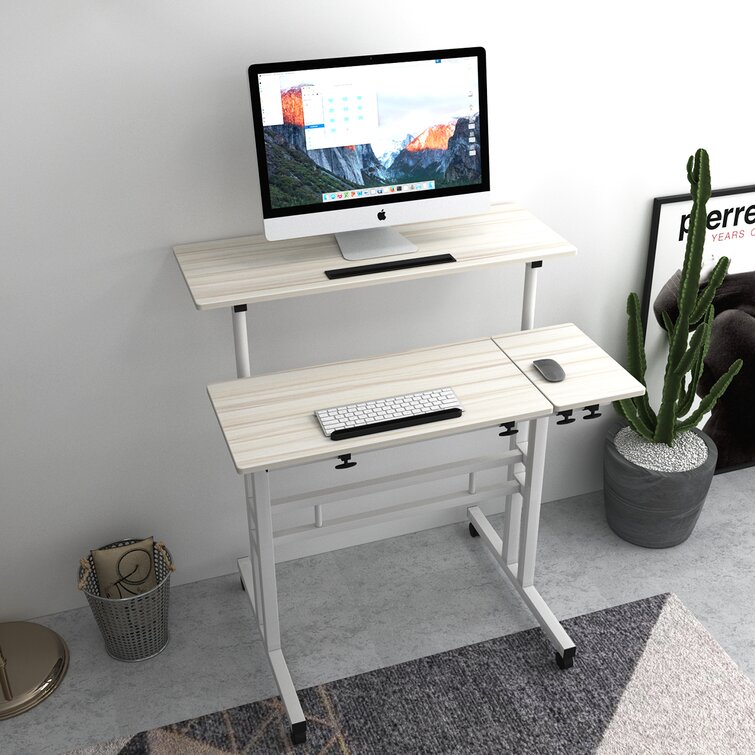 Height Adjustable Home Office Desk Mobile Computer Table Writting Desk Furniture 