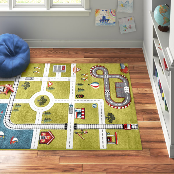 Race Car Track Rug Play Mat For Toddlers Kids Carpet Road Toy Track Floor Medium 