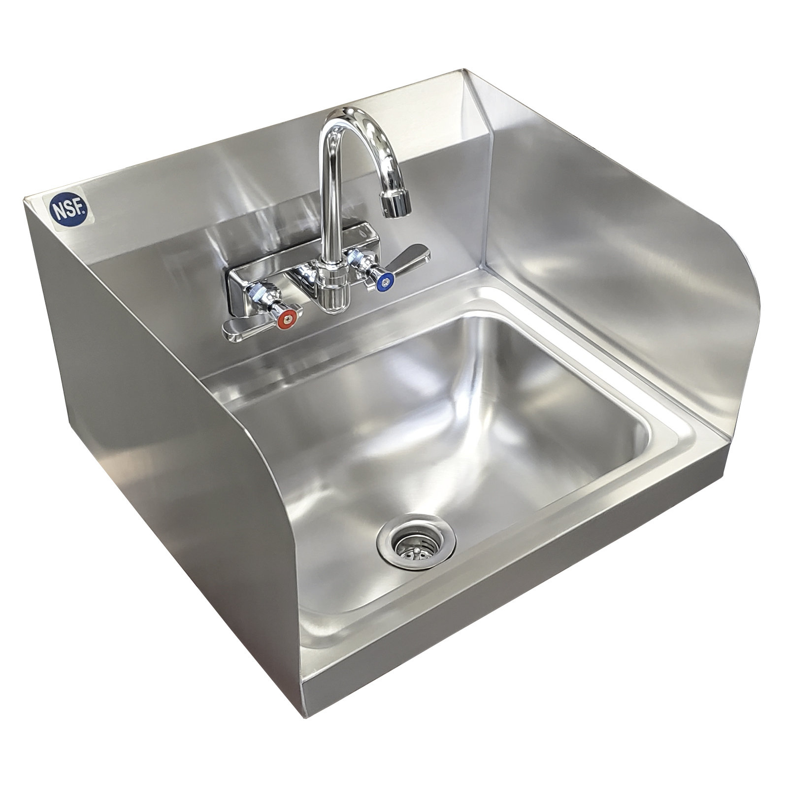 Amgood 17" X 15" X 5.5" Stainless Steel Wall Mounted Hand Sink With
