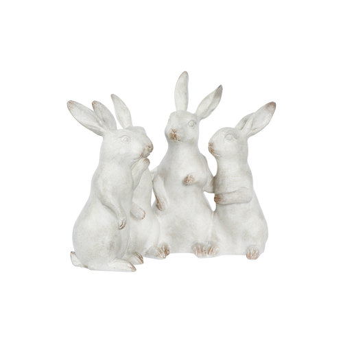 Alcott Hill® Barraza Whitewashed Polyresin Bunny Rabbit Quartet ...