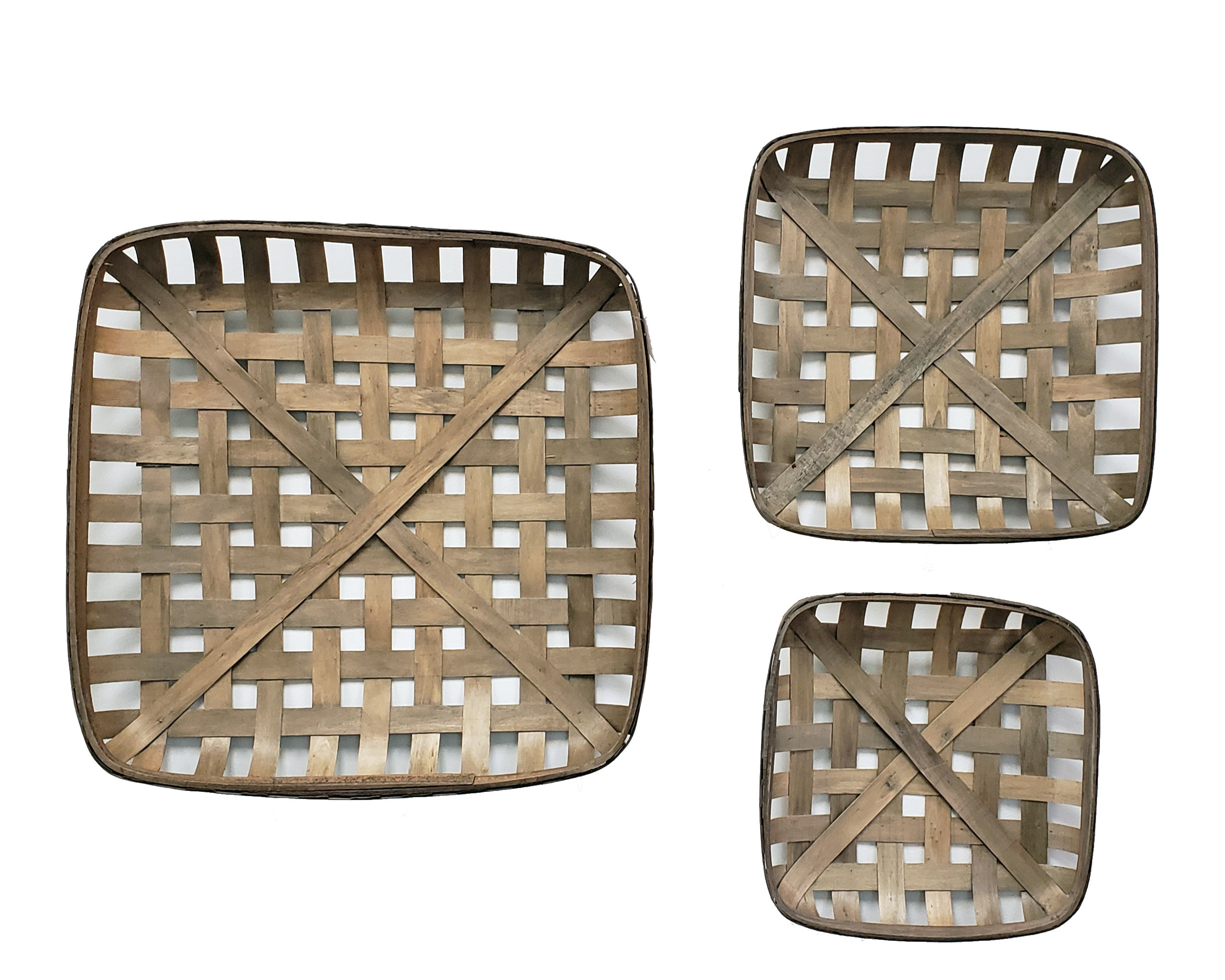 Gracie Oaks 3 Piece Square Tobacco Basket Wall Décor Set & Reviews