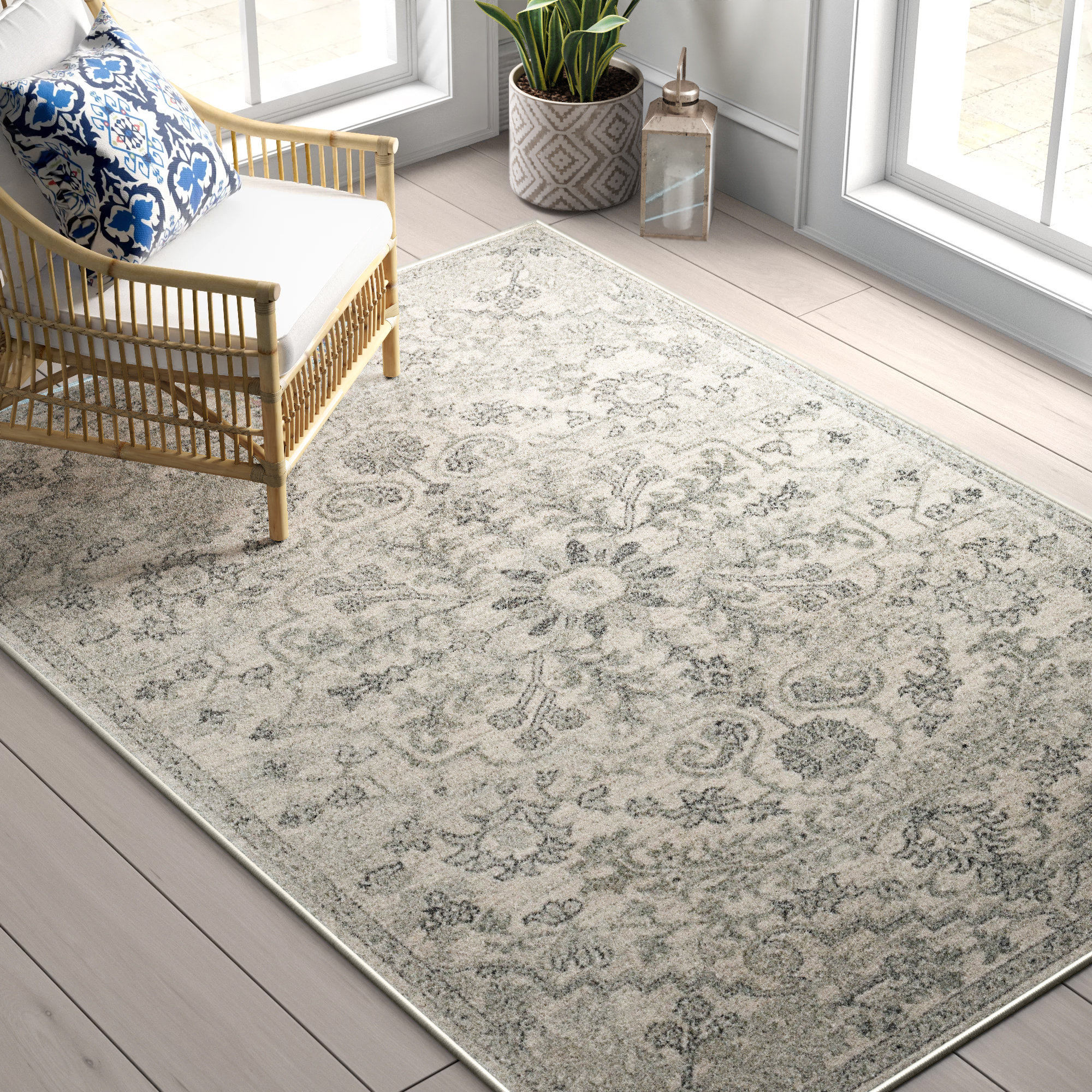 Mistana™ Hillsby Oriental Beige/Light Gray Area Rug & Reviews Wayfair
