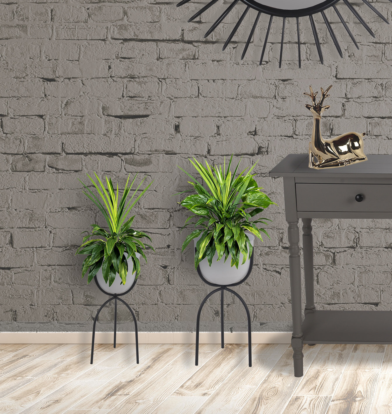 Oliver Myer 2 Piece Metal Pot Planter Set Wayfair