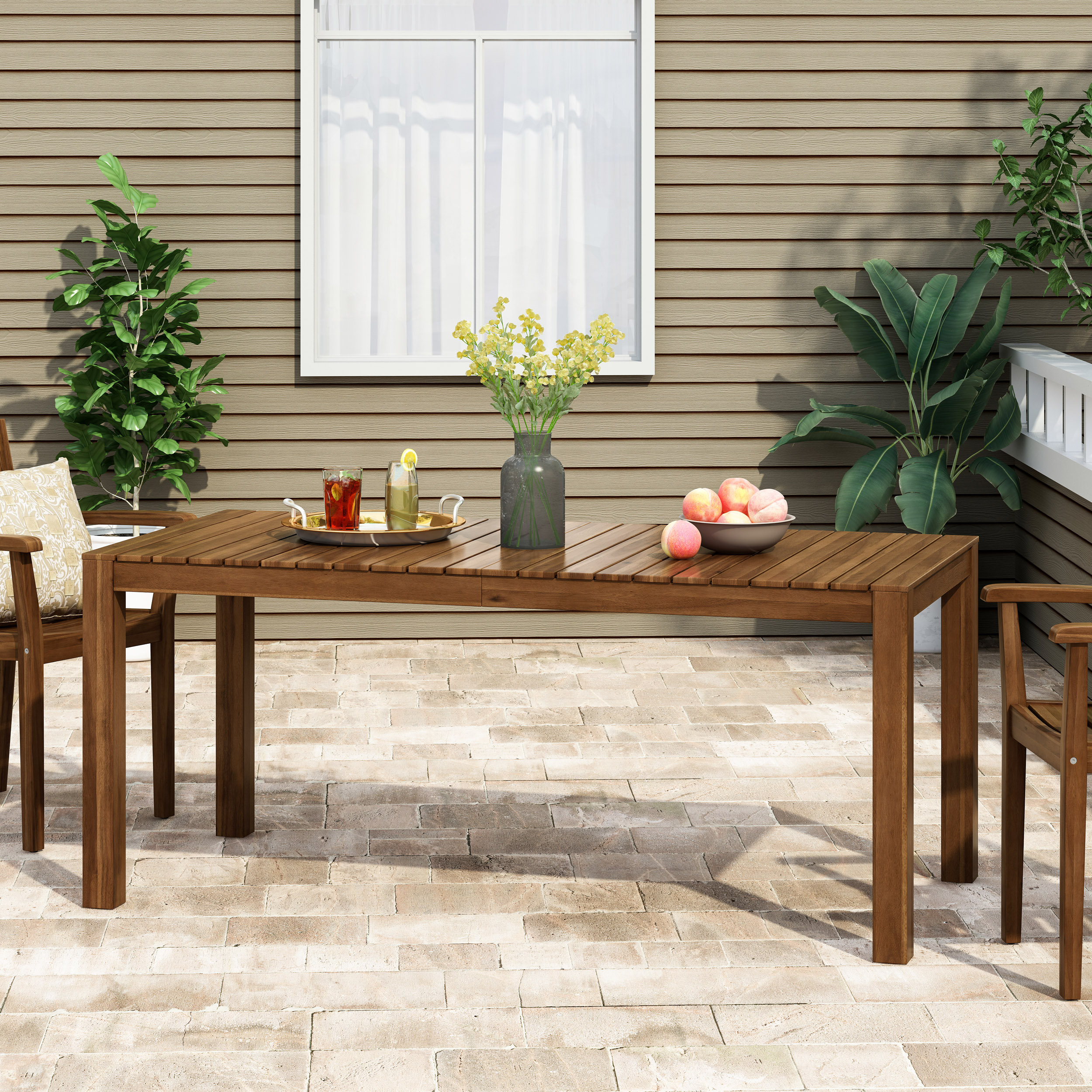 Millwood Pines Acacia Outdoor Dining Table & Reviews | Wayfair
