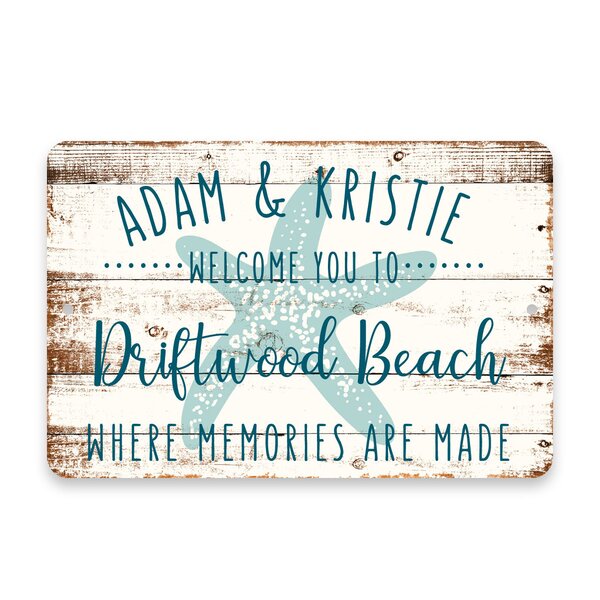 Personalised Driftwood Style Sign Surf Beach Hut Sign Wooden Effect Old plank 