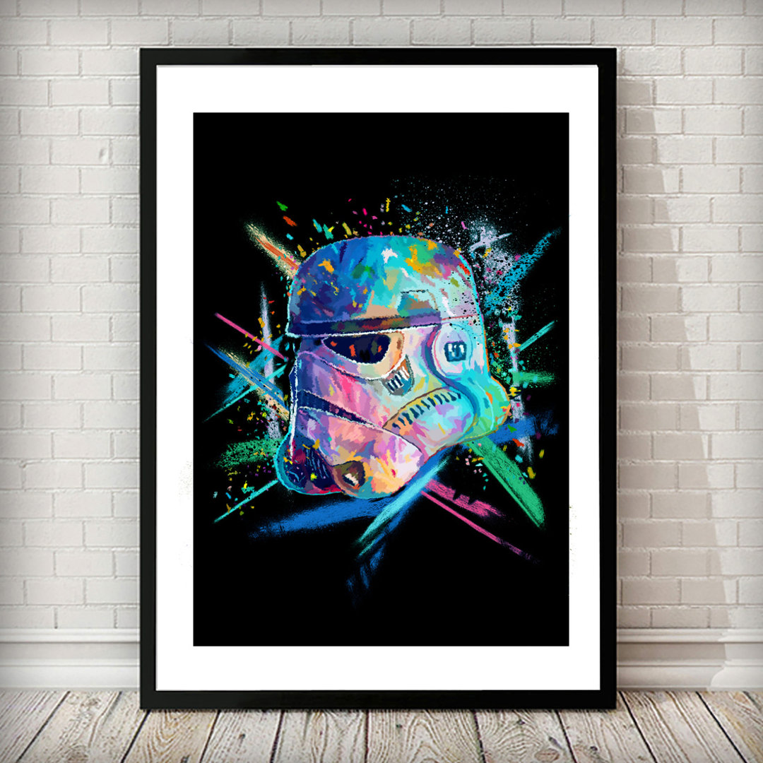 East Urban Home Gerahmtes Poster Crayon Stormtrooper