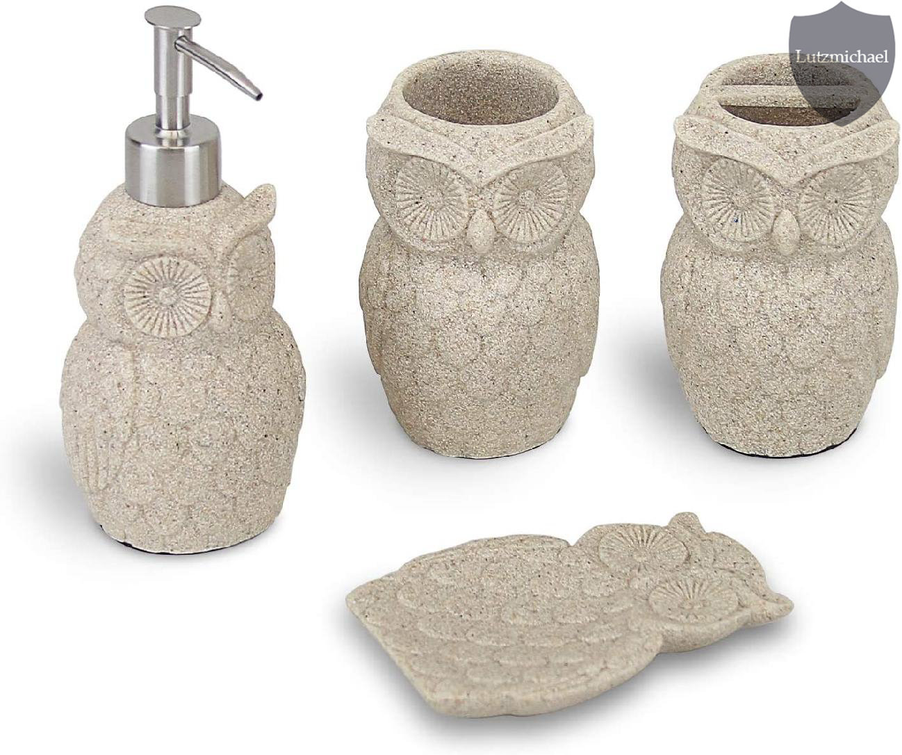 Loon Peak® Dasean Resin Sandstone 4 Piece Bathroom Accessory Set Wayfair