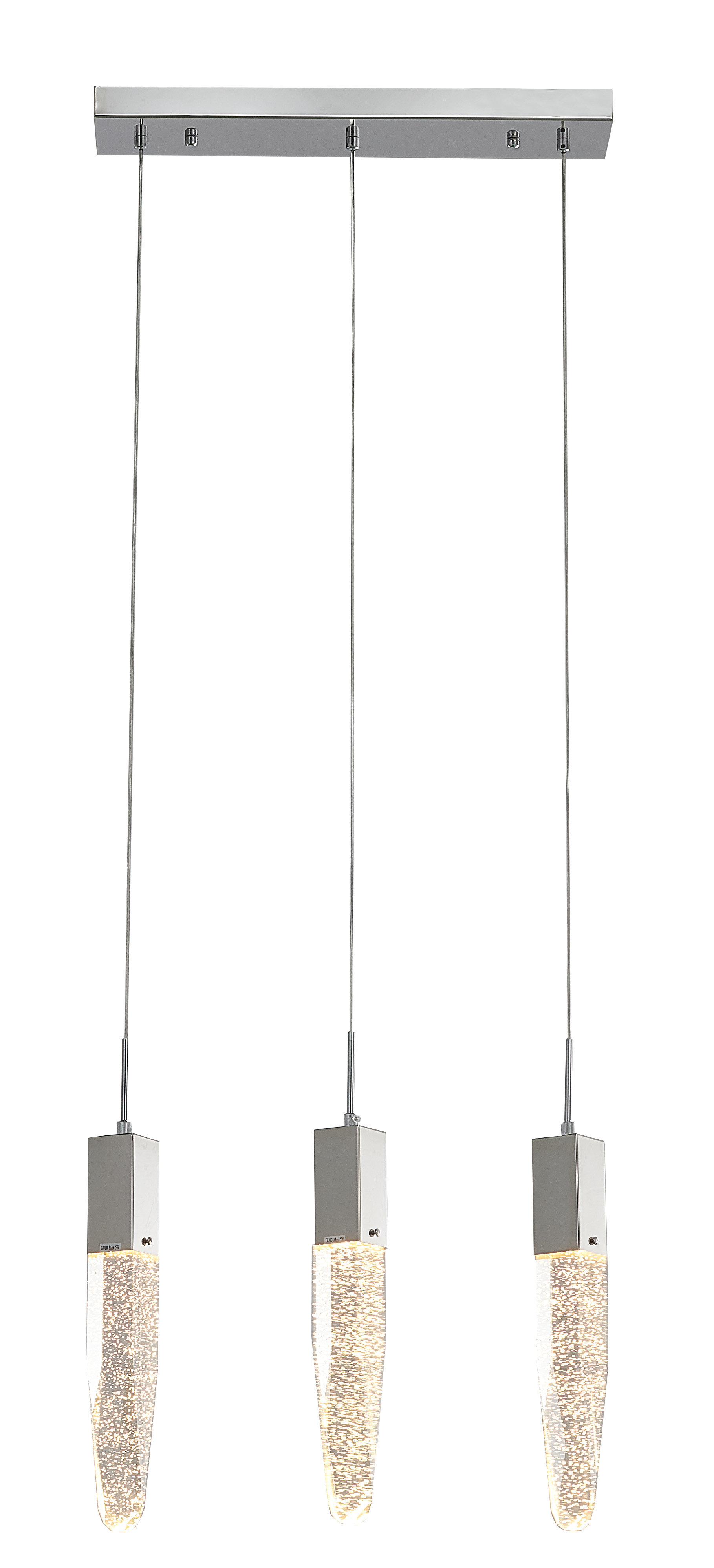 Everly Quinn 3 Light Kitchen Island Geometric Pendant with Crystal