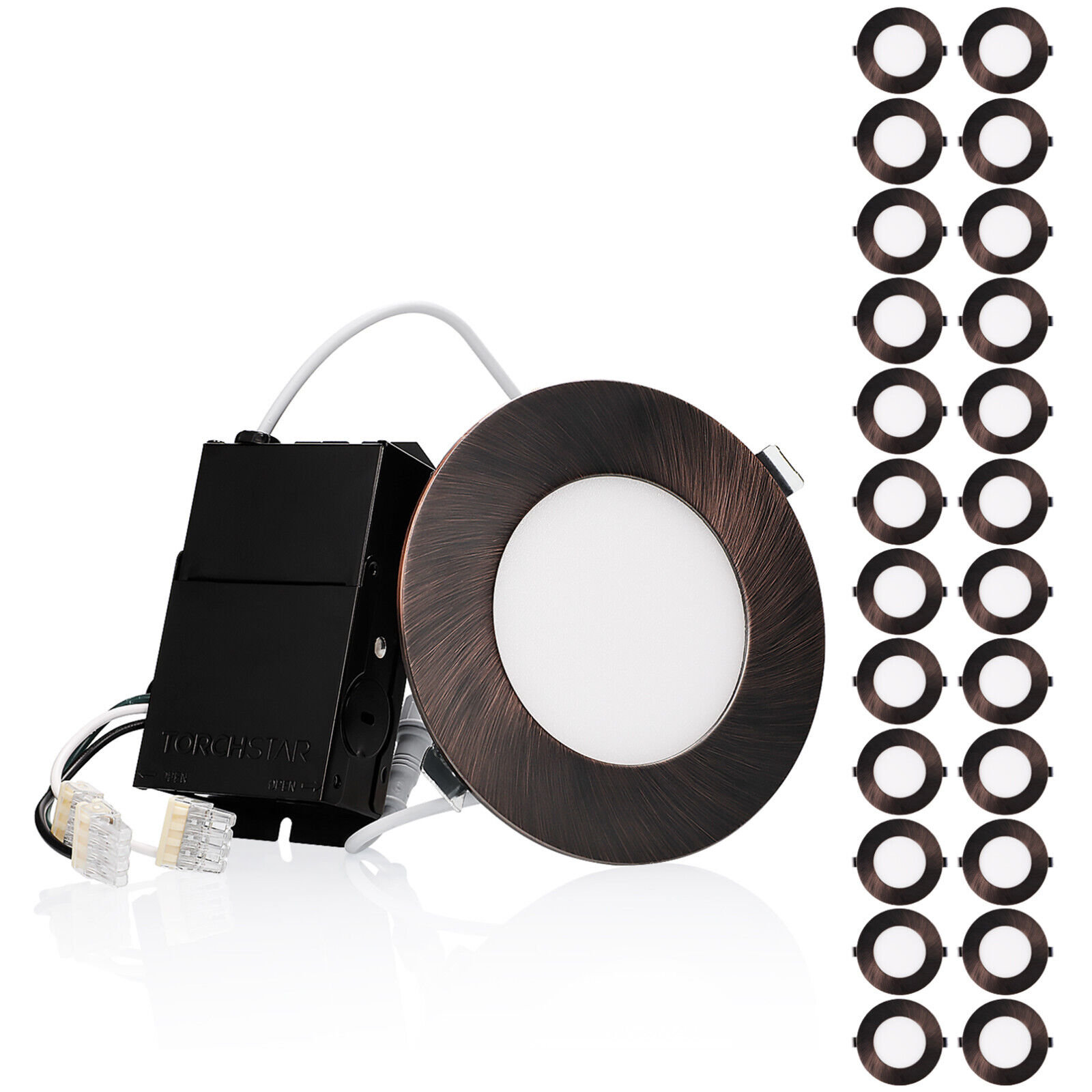 TORCHSTAR 4" Ultra Slim Remodel IC LED Canless Recessed Lighting Kit