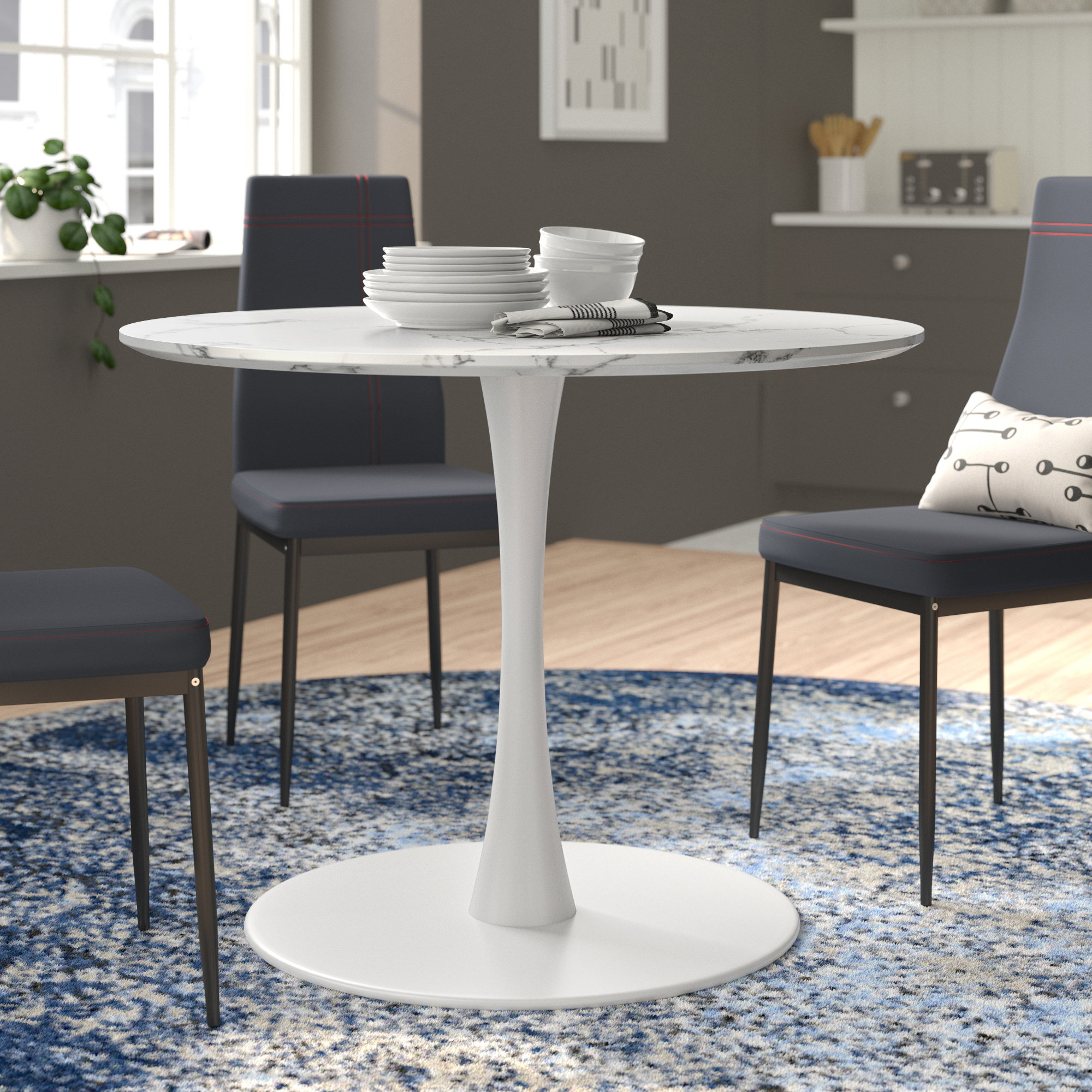 Zipcode Design™ Eberhard 40'' Iron Pedestal Dining Table Wayfair