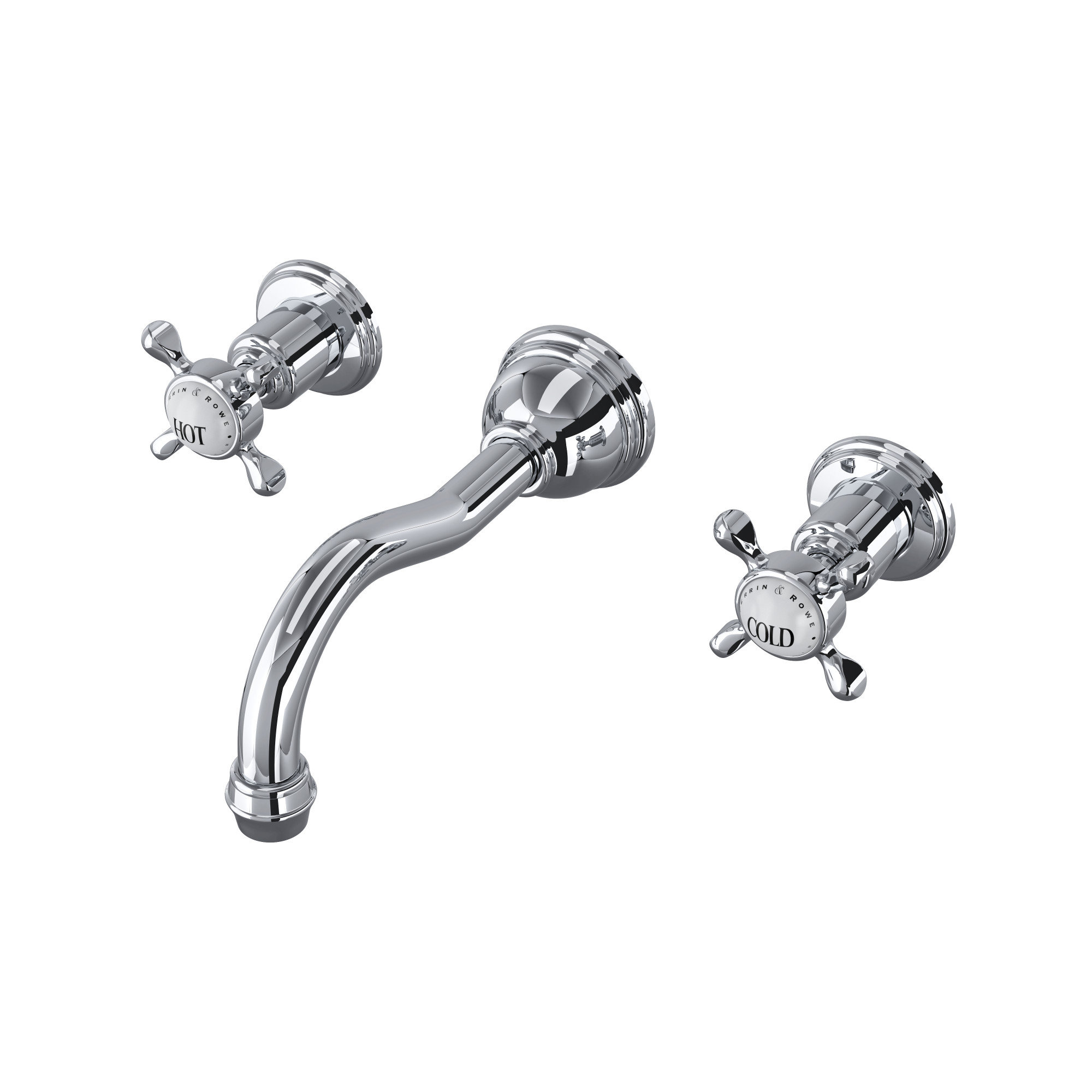 Perrin & Rowe Edwardian™ Wall Mount Lavatory Faucet with ColumnSpout