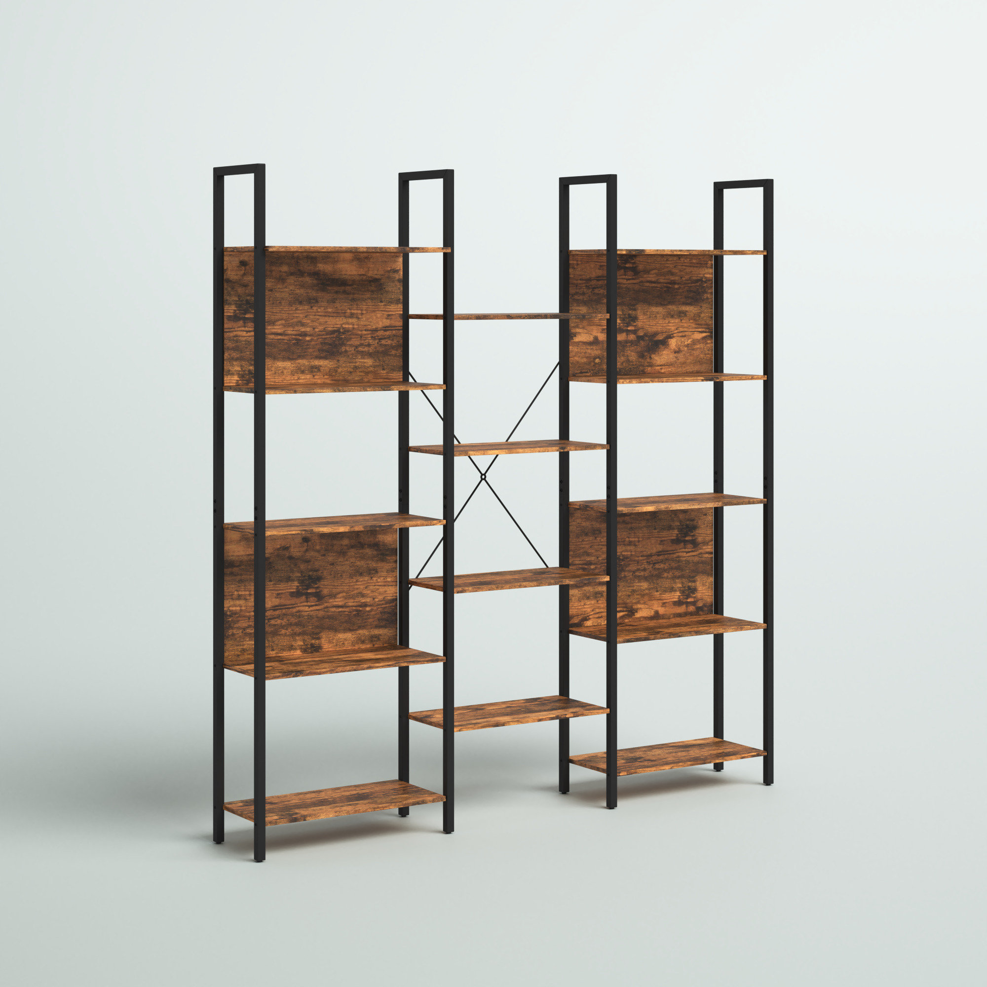 Steelside™ Crave 65.4'' H x 62.2'' W Steel Library Bookcase & Reviews