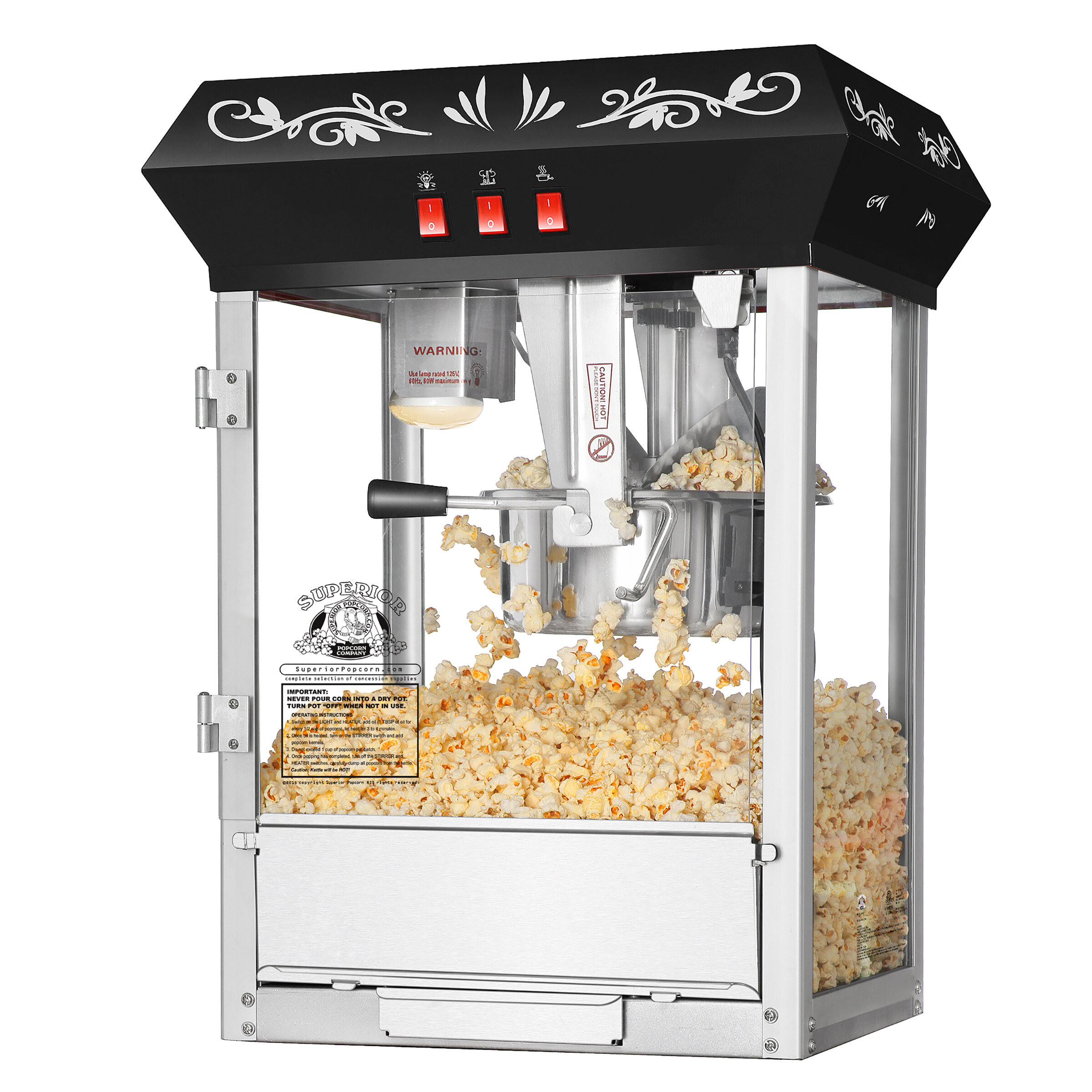 VIC 220V Electric Popcorn Machine Commercial Cinema Theatre Popper Maker 8 Ounce 
