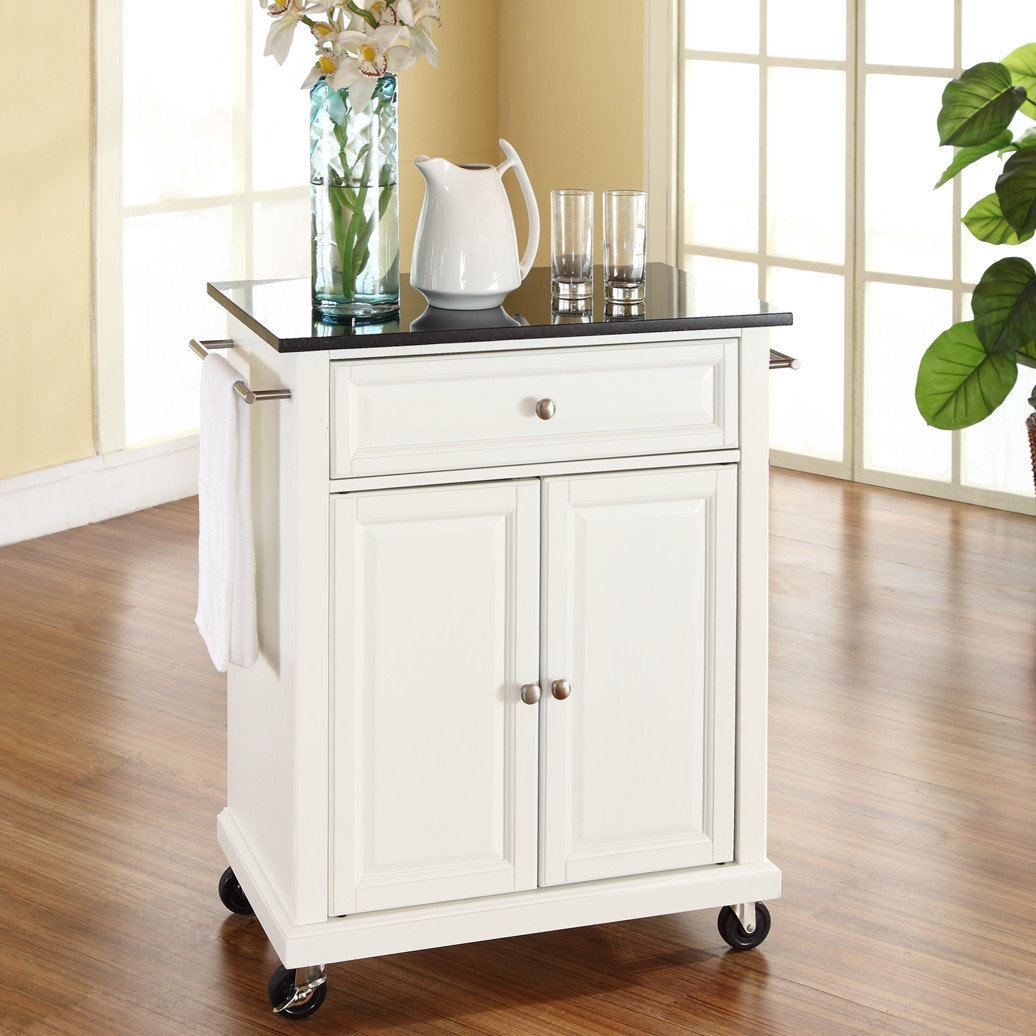 Red Barrel Studio® Yami 29'' Wide Kitchen Cart with Granite Top Wayfair