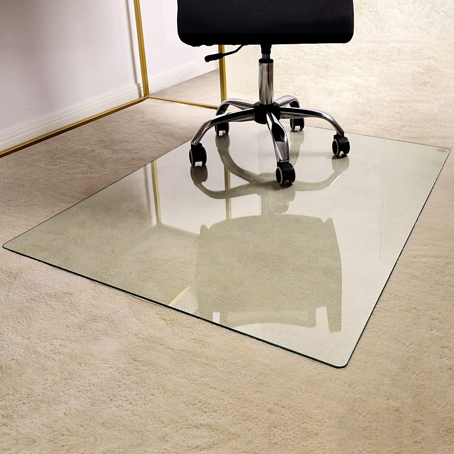 36" x 46" Tempered Glass Chair Mat  Scratch Resistant Any Type Flooring 