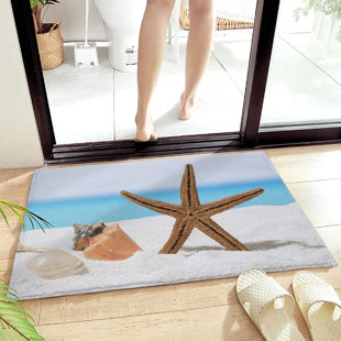 Nautical Anchor Beach Sea Starfish Non Slip Carpet Bath Mat Shower Rug Door Mat 