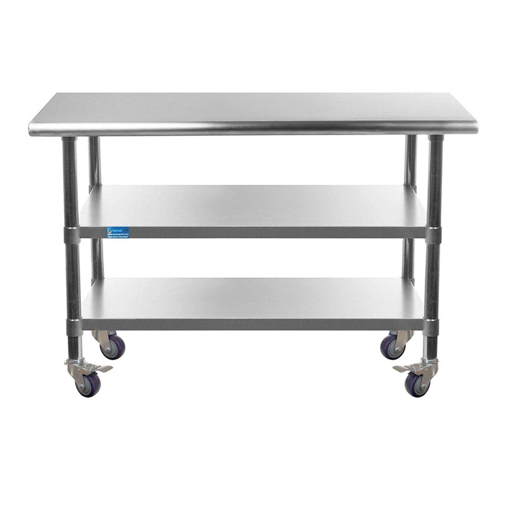 Amgood 48'' Wide Rolling Prep Table with Stainless Steel Top Wayfair